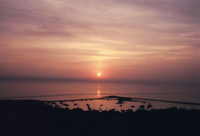 View of calm sea at sunset