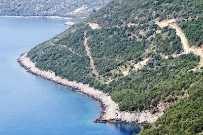 High angle view of sea coast