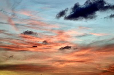 Low angle view of orange clouds in sky