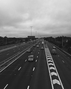 High angle view of highway