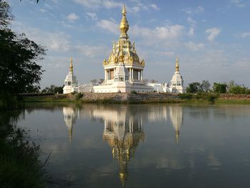 Reflection of pagoda in water