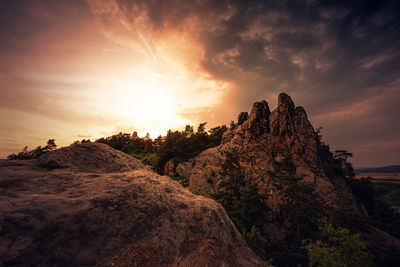 Sunset at the sandstone massif