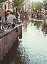 View of canal along buildings