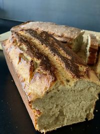 High angle view of bread on table