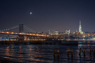 Illuminated city at night