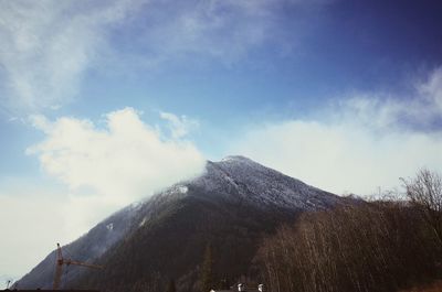 Low angle view of mountain against sky