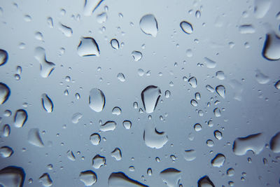 Full frame shot of wet glass window