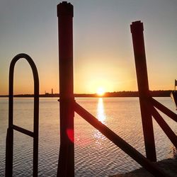 Scenic view of sea at sunset