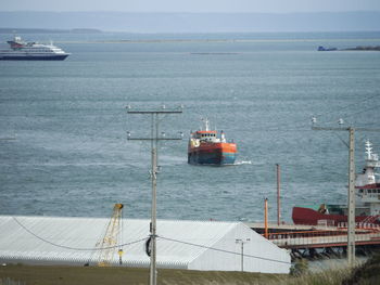 Ships on sea against sky