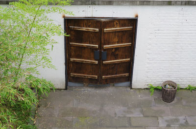 Bicycle against door