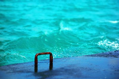 High angle view of swimming pool in sea