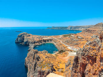 Aerial view of sea against sky