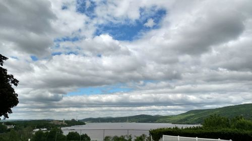 Scenic view of landscape against cloudy sky