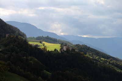 Scenic view of mountains against sky