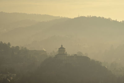 Elevated view of the hills of turin, italy