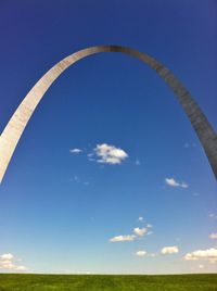 Grassy field against blue sky