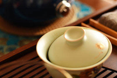 Close-up of coffee on table