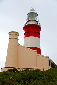 Low angle view of lighthouse against sky