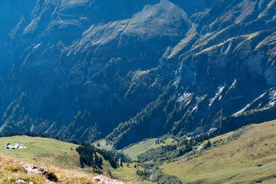 Aerial view of landscape and mountains