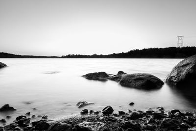 Rocks in sea