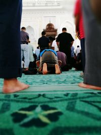 Rear view of people in mosque