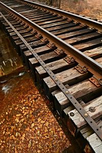 Railroad track at night