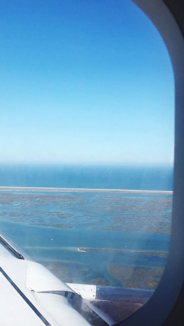 SCENIC VIEW OF SEA SEEN FROM AIRPLANE