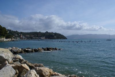 Scenic view of sea against sky