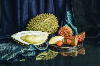 Close-up of fruits on table
