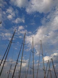 Low angle view of sailboat against sky