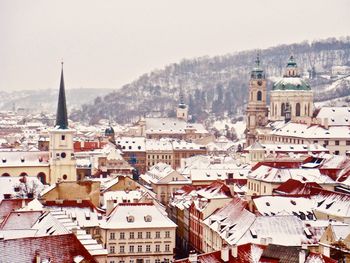 High angle view of townscape against sky