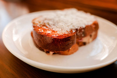 Close-up of dessert in plate