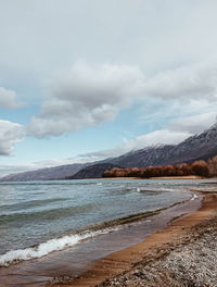 Scenic view of beach against sky