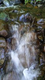 Water flowing through rocks