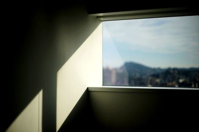 View of building through window