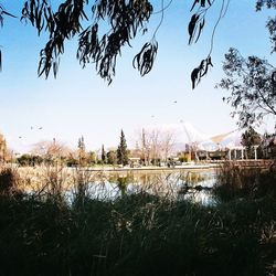 Built structure against clear blue sky