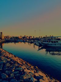 Scenic view of sea at sunset