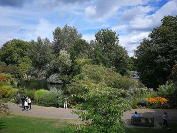 People in park against sky