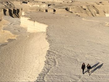 High angle view of people on beach