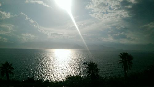 Scenic view of sunset over sea