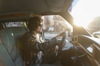 Young man driving