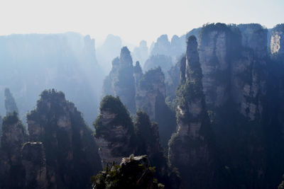 Panoramic view of mountains against sky