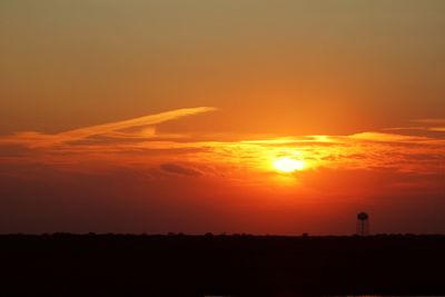 Silhouette of landscape at sunset