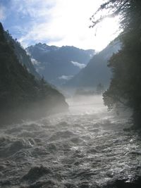 Scenic view of mountains against sky