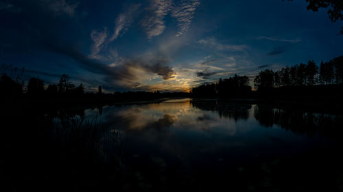 Colorful sunset landscape on the lake, lielais ansis, rubene, latvia