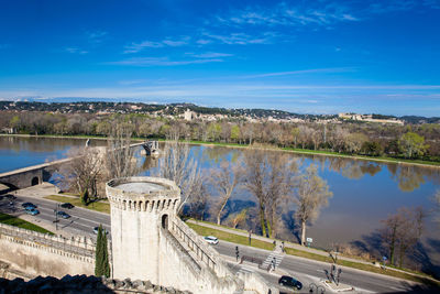 High angle view of dam