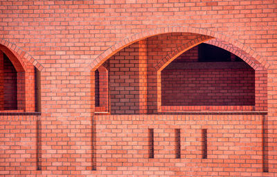 Low angle view of brick wall