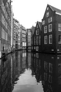 Canal amidst buildings against sky