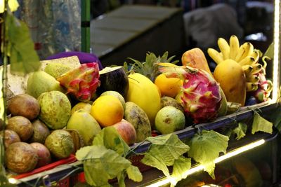 Close-up of fruits for sale in market