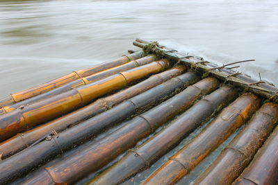 Tilt image of pipe on water